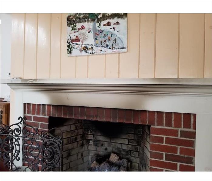 Fireplace with smoke damage