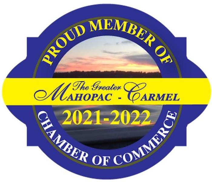 Chamber of commerce logo in blue and yellow